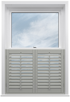 Bromley, Smoke Grey - Cafe Style Plantation Shutter